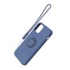 Apple iPhone 12 Mini Soft Liquid Silicone Case Gray with Magnetic Ring Holder Stand and Slim Hands Strap High Quality - Bild 3