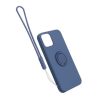 Apple iPhone 12 Mini Soft Liquid Silicone Case Gray with Magnetic Ring Holder Stand and Slim Hands Strap High Quality - Bild 4