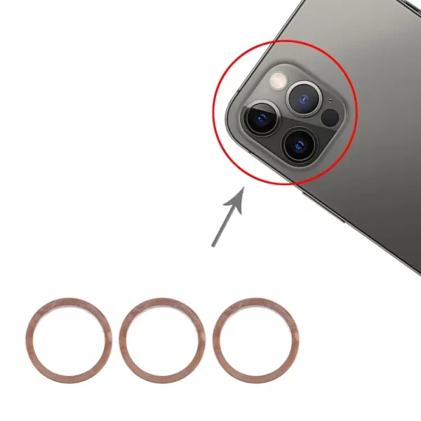 iPhone 12 Pro Max Kameraring (3-pack) - Guld - Bild 2