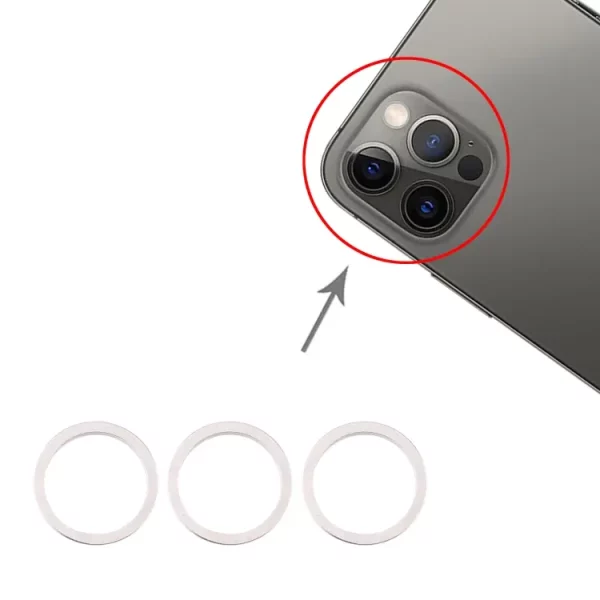 iPhone 12 Pro Max Kameraring (3-pack) - Silver - Bild 2
