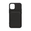 iPhone 13 Mini Soft Silikon Stötsäker Skal med Plånbok Kortplats Svart