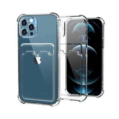 iPhone 13 Pro TPU Shockproof Protective Wallet Case Transparent