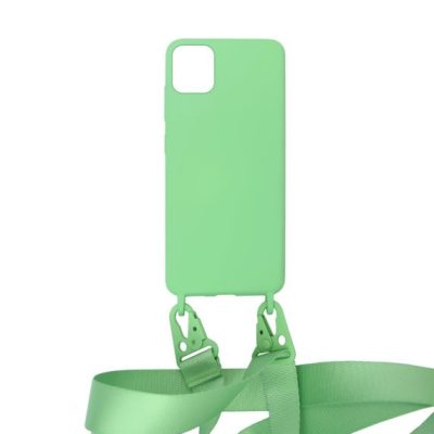 Apple iPhone 11 Pro Max Liquid Silicone Phone Cover With Hand Rope High Quality Green