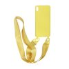 Apple iPhone X/XS Liquid Silicone Phone Cover With Hand Rope High Quality Yellow