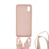 Apple iPhone XS Max Liquid Silicone Phone Cover With Hand Rope High Quality Sand Pink - Bild 2
