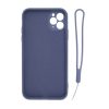 iPhone 11 Pro Soft Liquid Silicone Case With Magnetic Ring Holder Stand and Slim Hands Strap Best Quality Grey - Bild 2