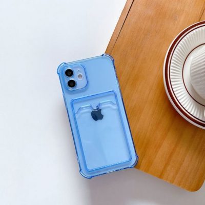 iPhone 11 TPU Shockproof Protective Wallet Case Blue