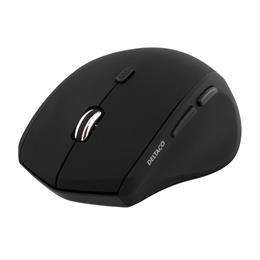DELTACO trådlös optisk mus, 1000-1600 DPI, 125 Hz, 6 knappar med scroll, 2.4GHz USB nano-mottagare, svart/grå