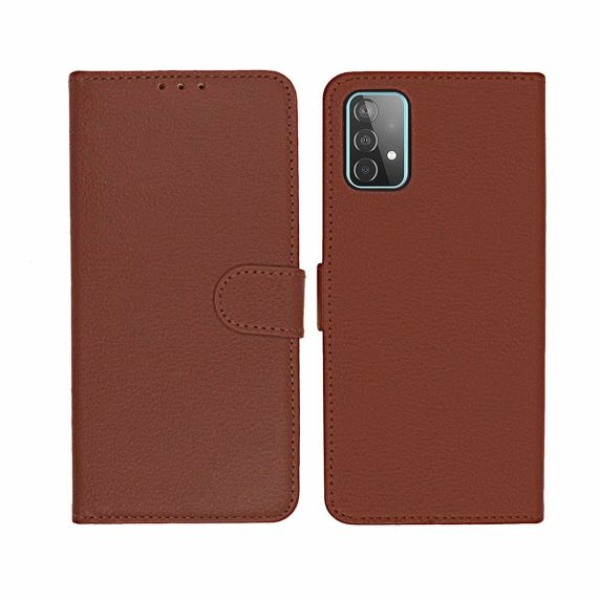 Flip Stand Läderfodral till Samsung Galaxy A72 5G Brun