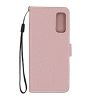 Flip Stand Leather Wallet Case For Samsung Galaxy S20 Pink - Bild 2