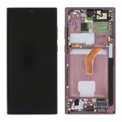Samsung Galaxy S22 Ultra (S908B) Skärm med Display Original - Burgundy