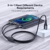 SiGN 3-in-1 Kabel Lightning, USB-C, Micro-USB, 3A, 1.2m - Svart - Bild 5