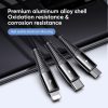 SiGN 3-in-1 Kabel Lightning, USB-C, Micro-USB, 3A, 1.2m - Svart - Bild 3