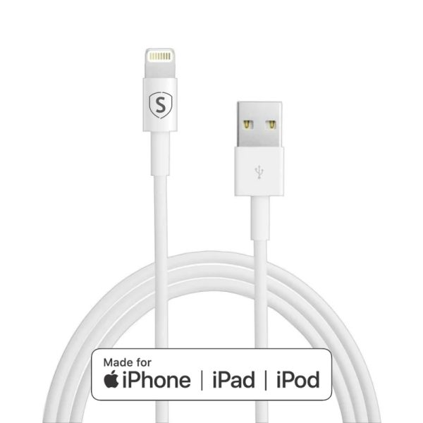 SiGN Lightning-kabel till iPhone / iPad, MFi-certifierad, 5V, 2.1A, 1m - Vit