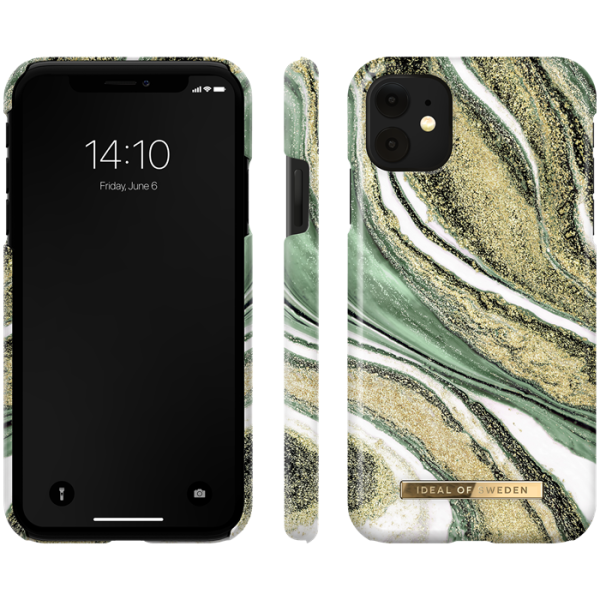 iDeal Of Sweden Fashion Skal för iPhone 11/XR - Cosmic Green Swirl - Bild 2
