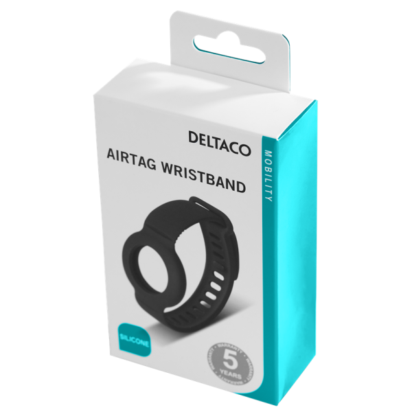 DELTACO silikonarmband för Apple AirTag, justerbar storlek, svart - Bild 8