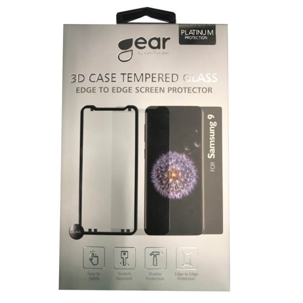 GEAR Härdat Glas 3D Full Cover Svart för Samsung S9 med Monteringsram