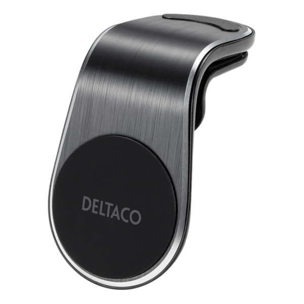 DELTACO magnetisk Smartphonehållare för bil, vinklat luftgallsfäste, svart