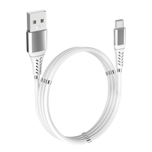 Magnetic USB-C Charge Cable, slipp kabeltrassel, 2,4A, 1 meter