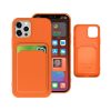 iPhone 13 Pro Max Silikonskal med Korthållare - Orange - Bild 5