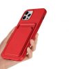 iPhone 13 Silikonskal med Korthållare - Röd - Bild 4