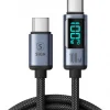 SiGN USB-C till USB-C Kabel 100W med Display, 1.2m - Svart