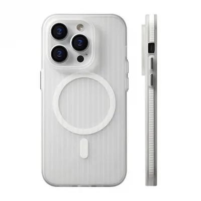 iPhone 15 Pro Max Mobilskal Korrugerad Anti-Halk - Transparent