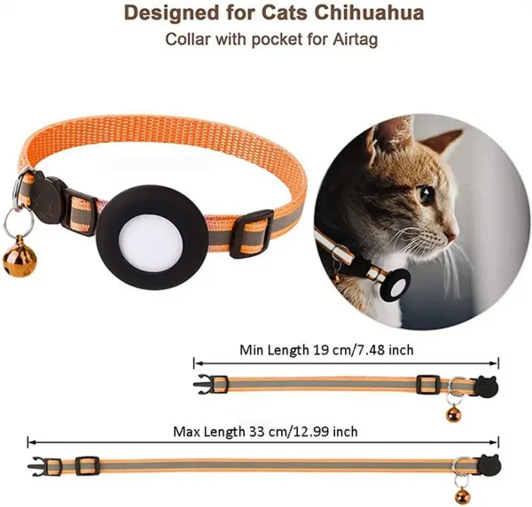 SiGN AirTag halsband för hund & katt - Orange - Bild 3