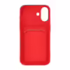 iPhone 16 Mobilskal Silikon med Korthållare - Röd - Bild 3