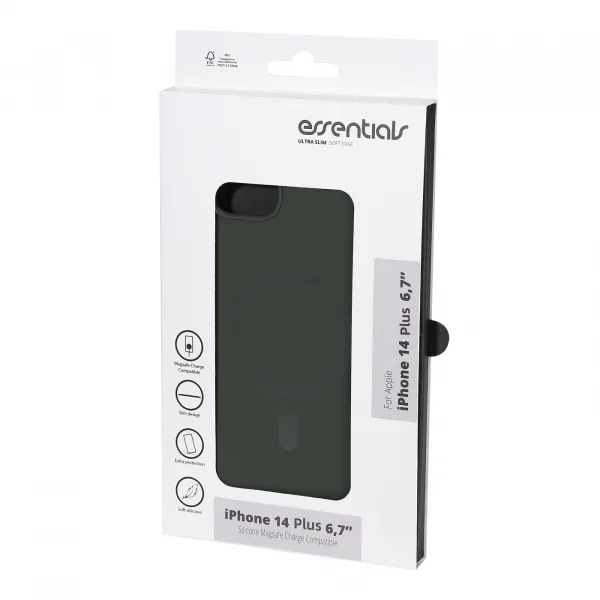 Essentials iPhone 14 Plus Silicone Mag back cover, Green - Bild 4