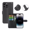 iPhone 15 Pro Max Plånboksfodral med stativ - Svart - Bild 5