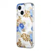 iPhone 15 Mobilskal MagSafe - Blommor Blå/Guld - Bild 2