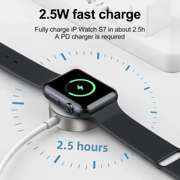 SiGN Magnetisk USB-C Laddare för Apple Watch, 2.5W, 1.2m - Vit - Bild 4