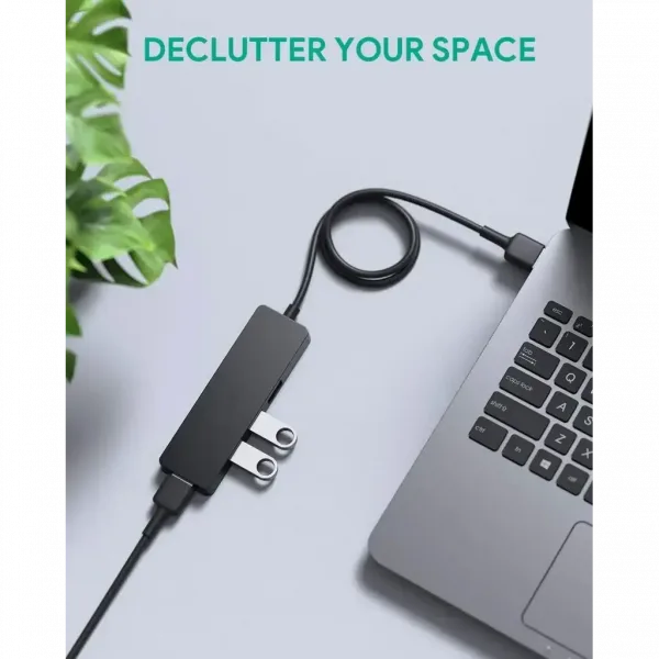 SiGN USB-A Hubb, 4xUSB-A 3.0 - Svart - Bild 3