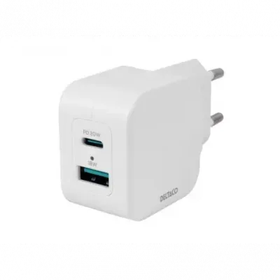 Deltaco USBC-AC150, inomhus, AC, Vit