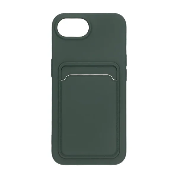 iPhone 16e Mobilskal Silikon med Korthållare - Grön - Bild 2