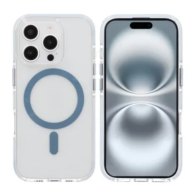 iPhone 16 Pro Max Mobilskal Magnet Dubbelskydd - Blå