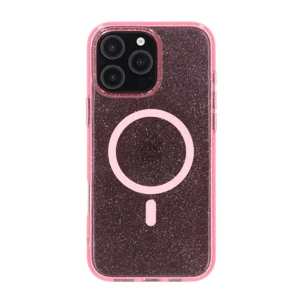 iPhone 16 Pro Max Rvelon Mobilskal TPU med MagSafe - Glitter Rosa - Bild 3