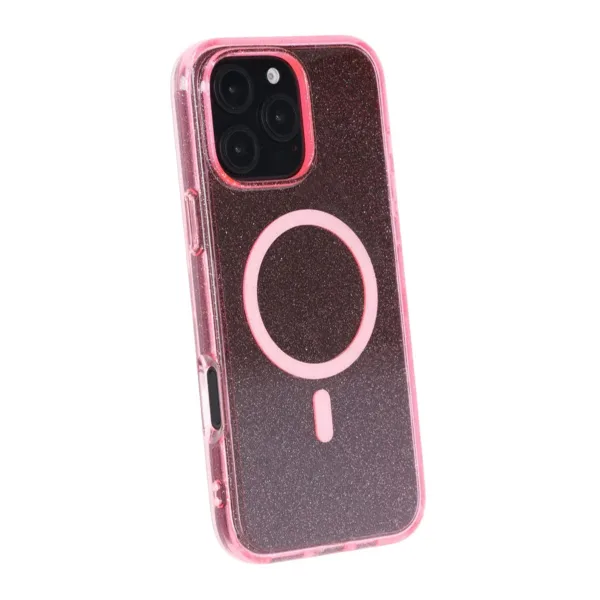 iPhone 16 Pro Max Rvelon Mobilskal TPU med MagSafe - Glitter Rosa - Bild 4