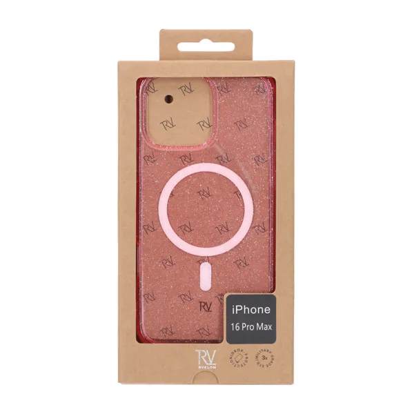 iPhone 16 Pro Max Rvelon Mobilskal TPU med MagSafe - Glitter Rosa - Bild 5