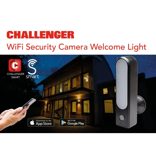 Wi-Fi Smart Home Camera Floodlight, 1080p, Tuya app, 2-vägs ljud, svart - Bild 2