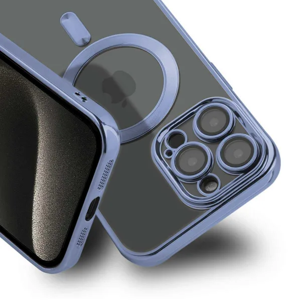 Luxury Mobilskal med Magsafe iPhone 15 Pro - Blå - Bild 2