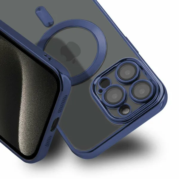 Luxury Mobilskal med Magsafe iPhone 15 Pro - Mörkblå - Bild 2