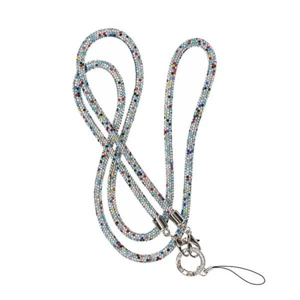 Mobilband Halsband 120cm - Mörkgrå glitter