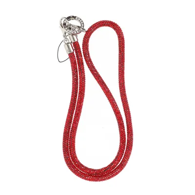 Mobilband Halsband 80cm - Röd glitter