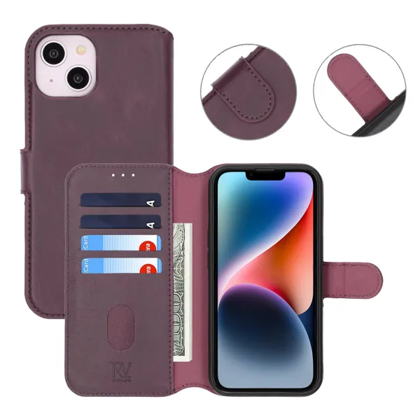 iPhone 13/14 Plånboksfodral Magnet Rvelon - Lila - Bild 6