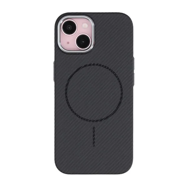 iPhone 15 Mobilskal Carbonmönstrad - Svart - Bild 3