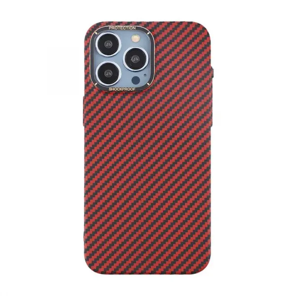 iPhone 15 Pro Max Mobilskal i Kolfiber - Röd - Bild 2