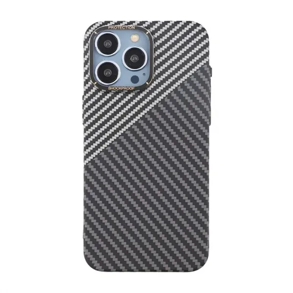 iPhone 15 Pro Max Mobilskal i Kolfiber - Svart/Vit - Bild 2