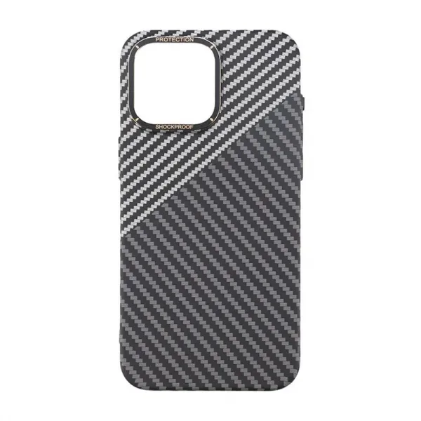 iPhone 15 Pro Max Mobilskal i Kolfiber - Svart/Vit - Bild 3